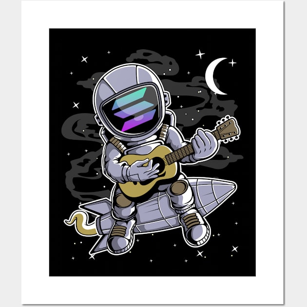 Astronaut Guitar Solana SOL Coin To The Moon Crypto Token Cryptocurrency Blockchain Wallet Birthday Gift For Men Women Kids Wall Art by Thingking About